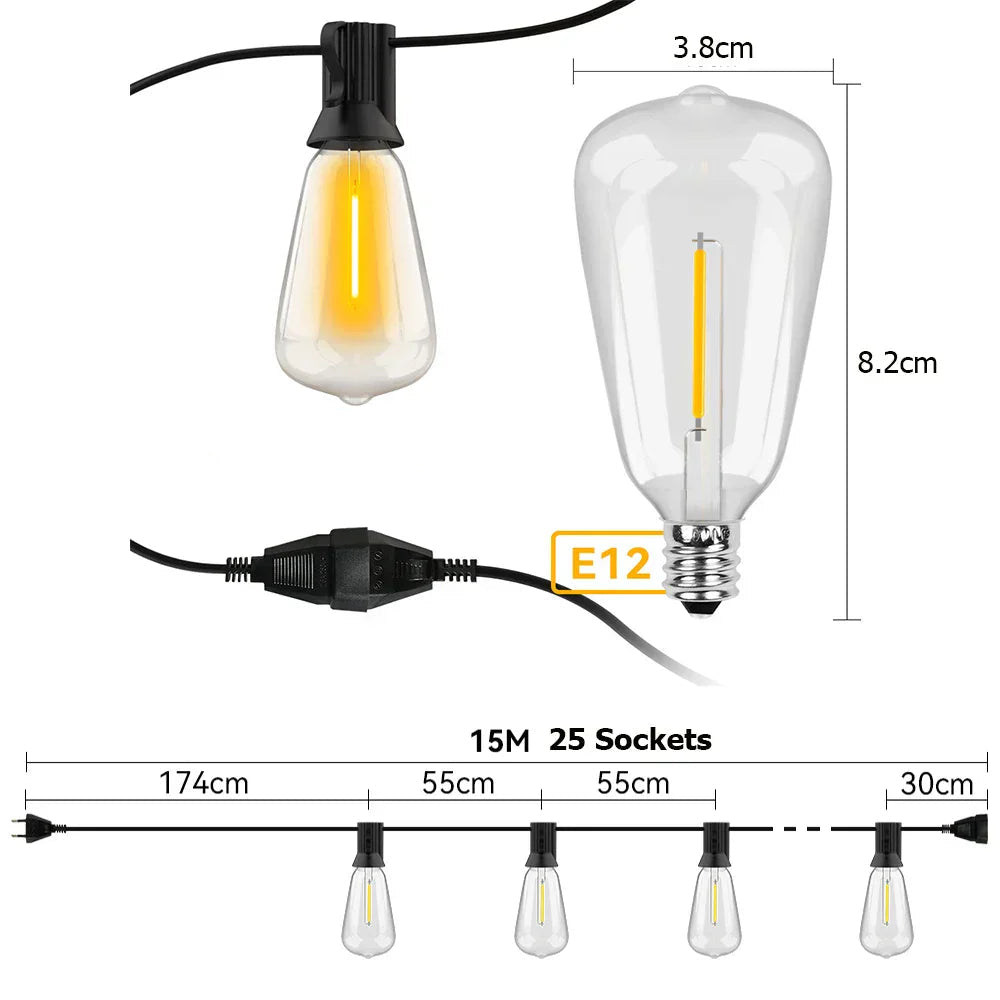 Wetterfeste LED-Lichterkette