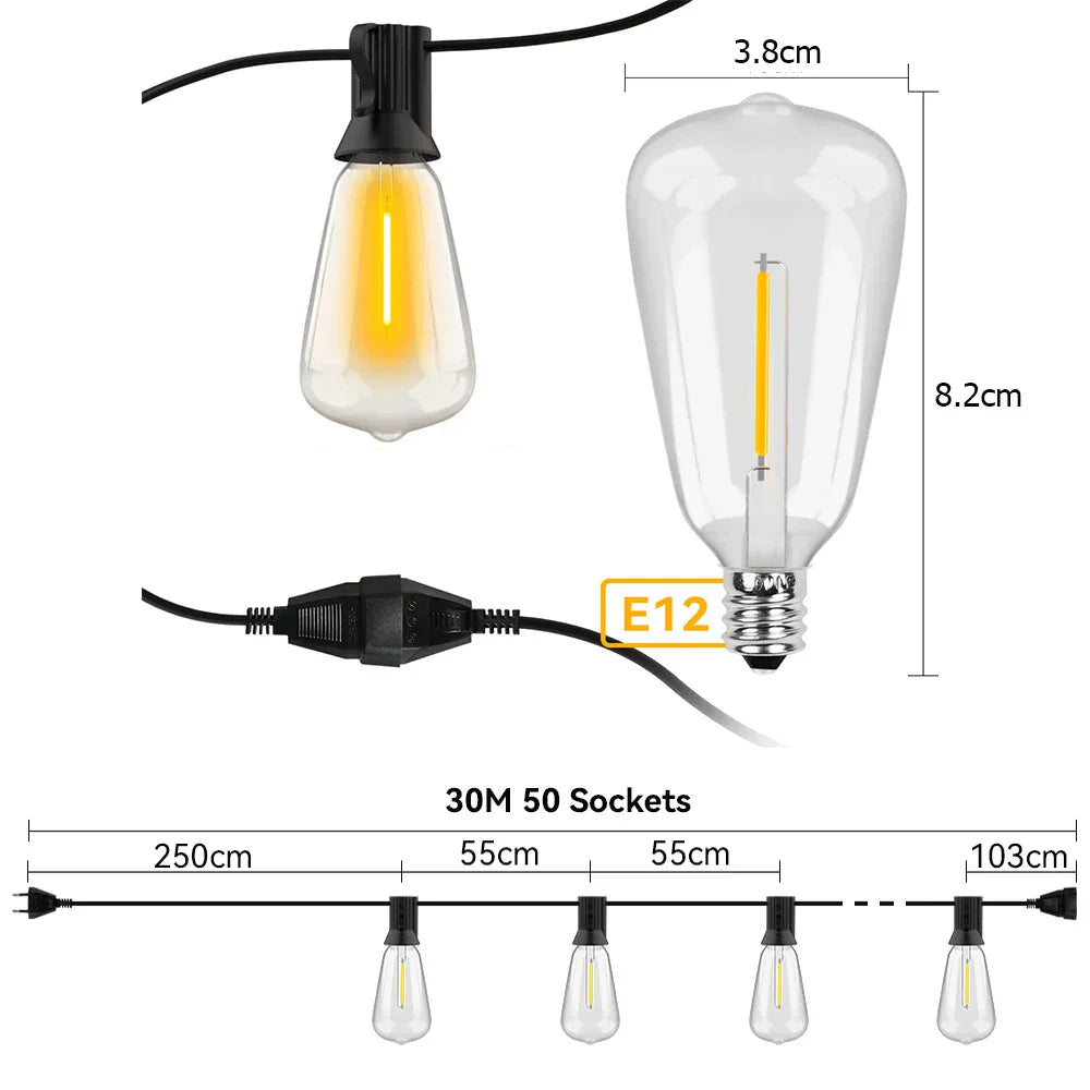 Wetterfeste LED-Lichterkette