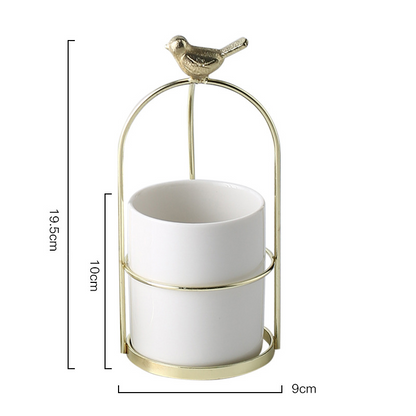 Blumenpflanzgefäße mit Vogel-Design für stilvolle Dekoration
