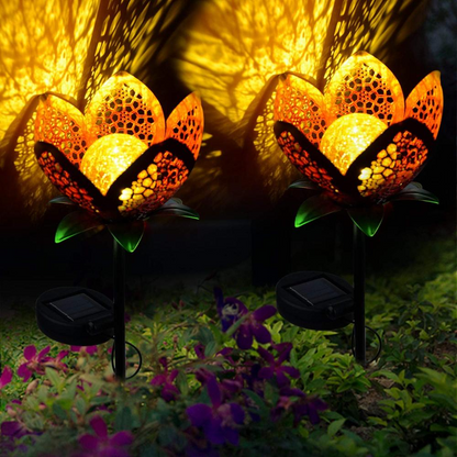 Solar Gartenleuchte Lotusblume – Dekorative LED Außenbeleuchtung für Garten und Hof