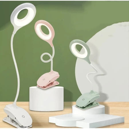 Wiederaufladbare LED Tischlampe mit Clip – Einstellbare Schreibtischleuchte für Homeoffice und Studium