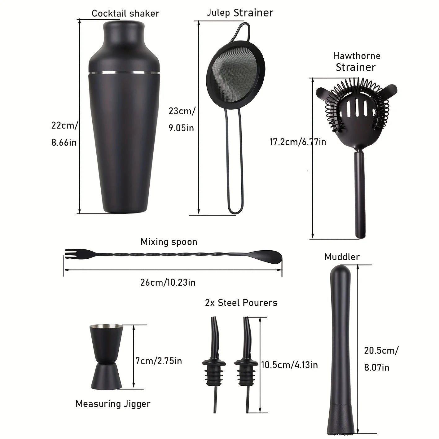 Professionelles Cocktail-Set – Edelstahl Barkeeper Set für perfekte Drinks