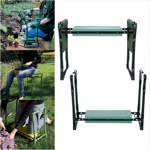 Garten Hocker mit Tasche – Zusammenklappbarer Sitz- und Arbeitsplatz für Gartenarbeit