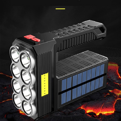 Solar LED Taschenlampe – Wasserdichter, leistungsstarker Handstrahler mit Lithium-Batterie