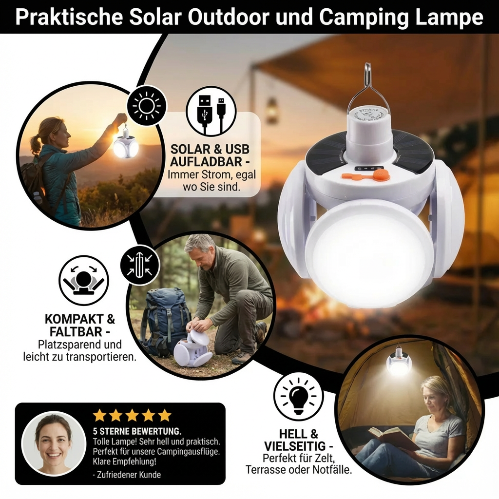 solarlampe camping Praktische Solar Outdoor und Camping Lampe – Heim Trend