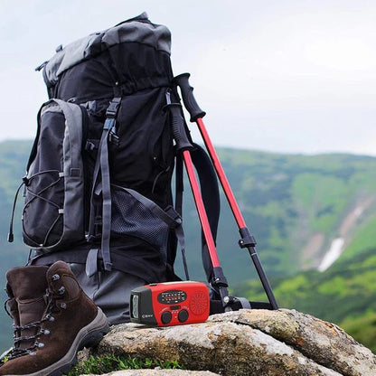 Notfall-Solar-Radio mit Kurbel – Tragbares Dynamo-Radio mit Powerbank & LED-Taschenlampe