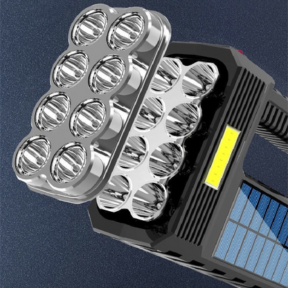 Solar LED Taschenlampe – Wasserdichter, leistungsstarker Handstrahler mit Lithium-Batterie