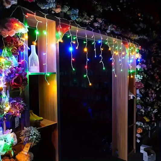LED Sternenhimmel Eiszapfen Lichterkette – Dekorative Lichtervorhänge für Weihnachten und Garten
