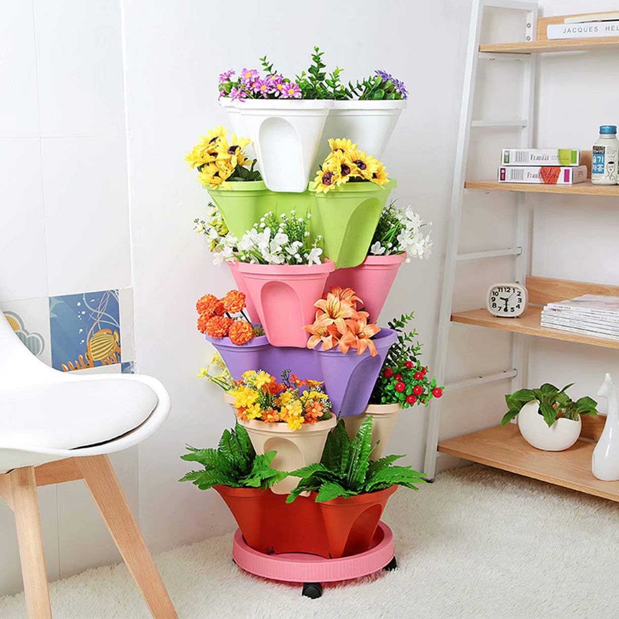 6-Layer Vertikaler Pflanzturm – Drei-dimensionales Blumensystem für den Garten