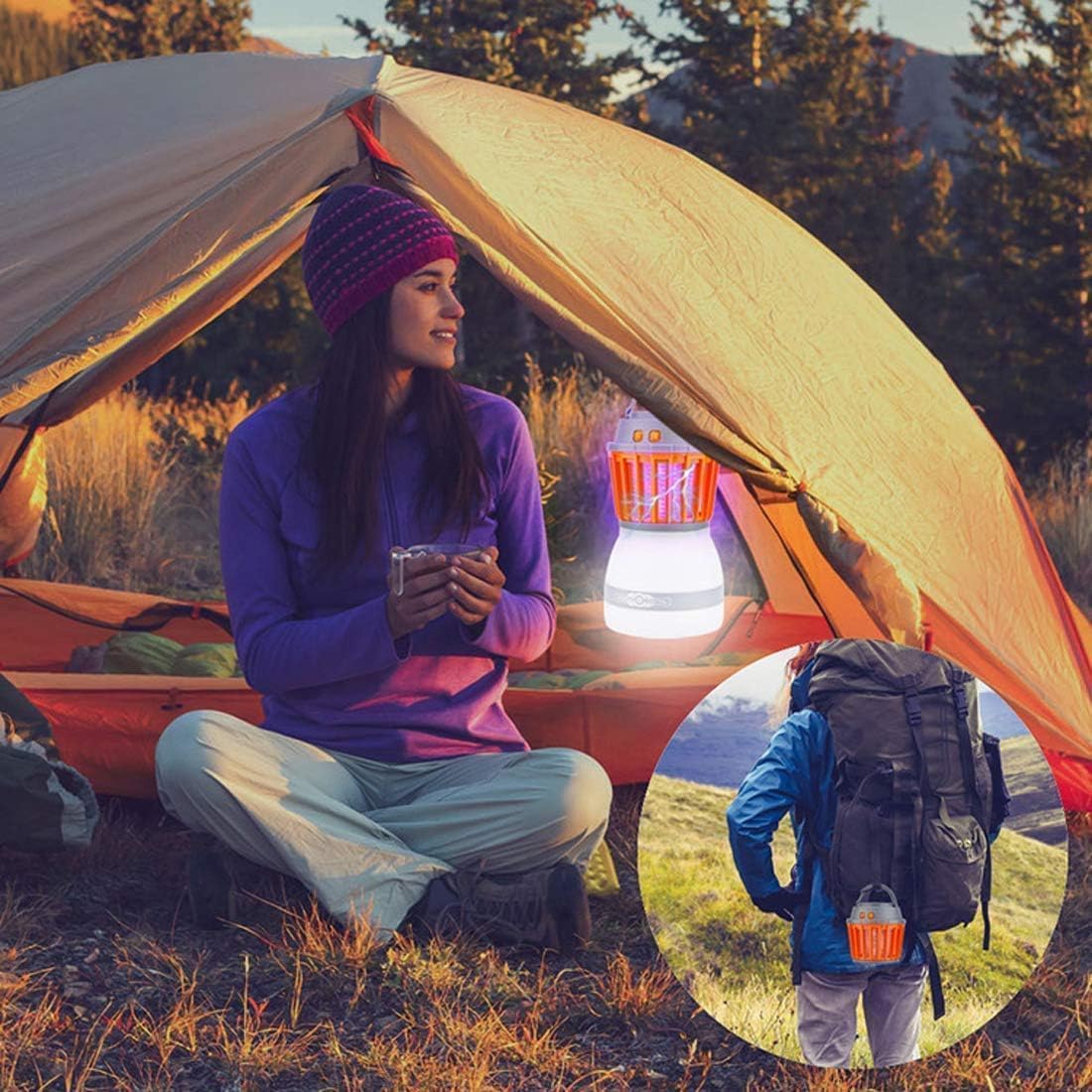 Solar LED Mückenlampe mit integrierter Laterne – Effektiver Insektenschutz und Beleuchtung für Garten und Camping