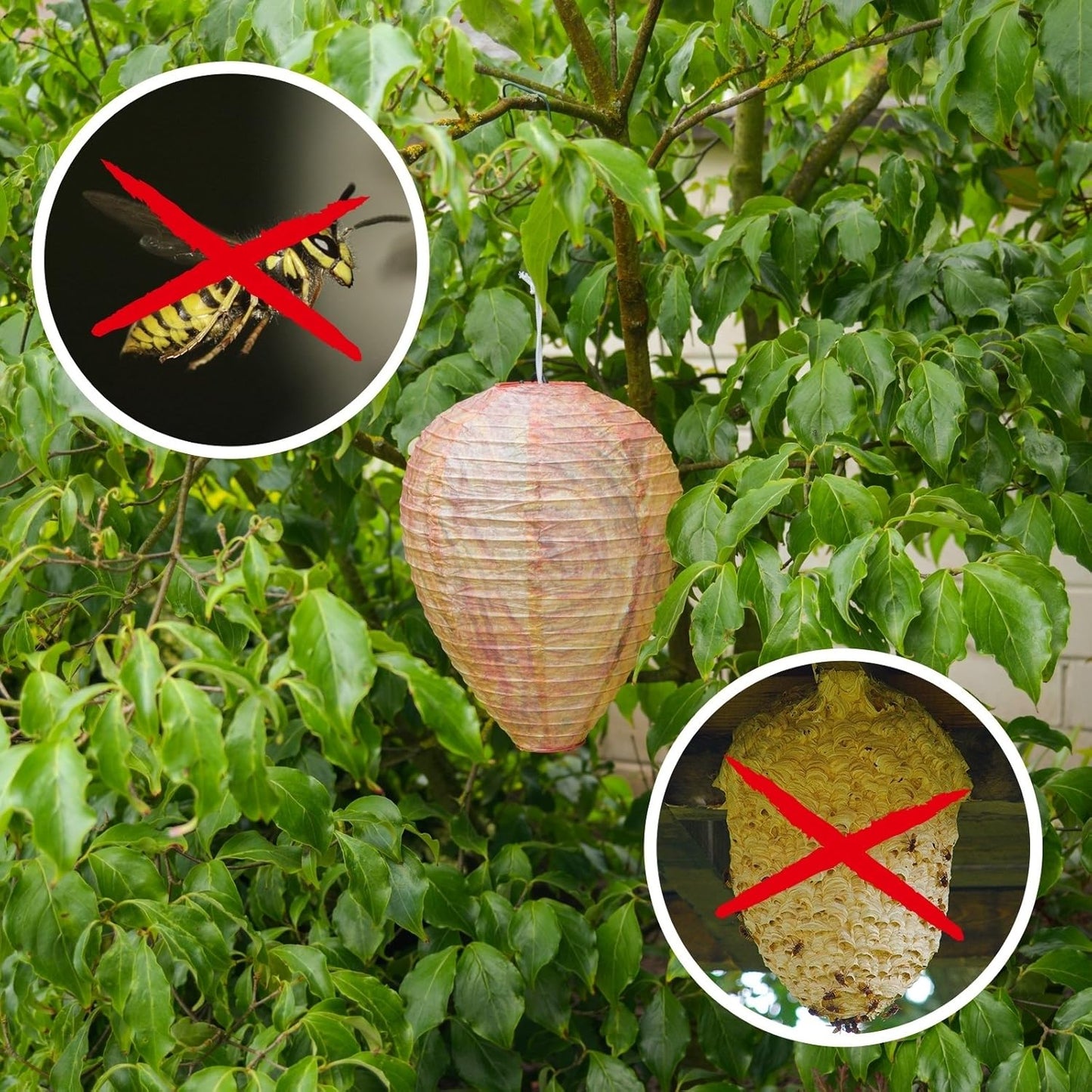Wespennest Abwehr Lampe – Hängendes Schutznetz gegen Wespen und Insekten