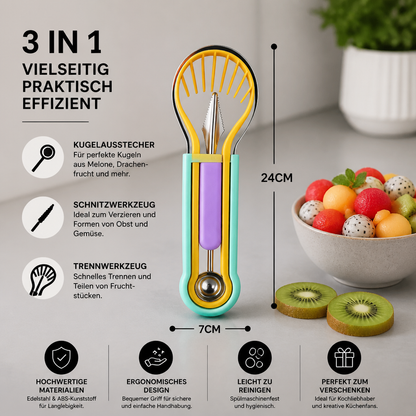 3-in-1 Obstschnitz- und Kugelausstecher-Set