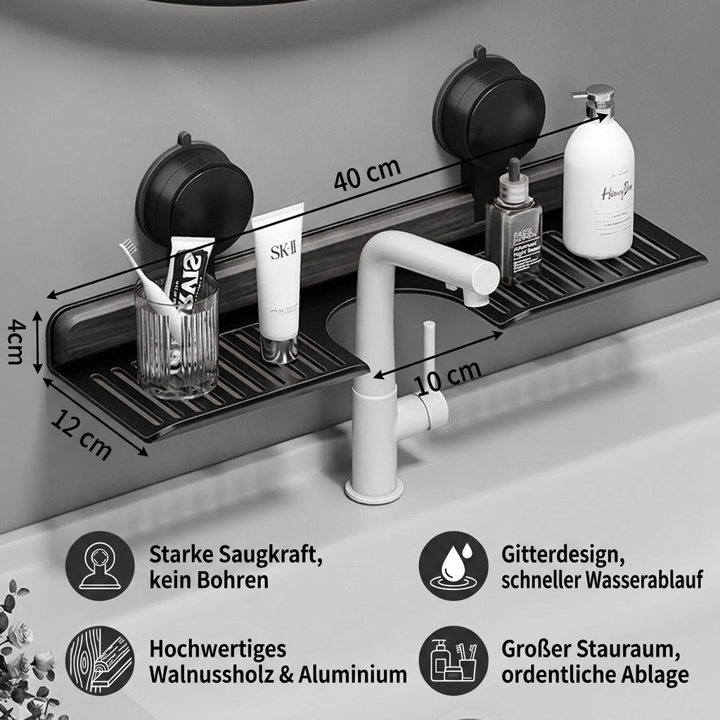 Moderne Waschbecken-Ablage mit Saugnapf – Bohrfreies Regal für ein schönes Zuhause