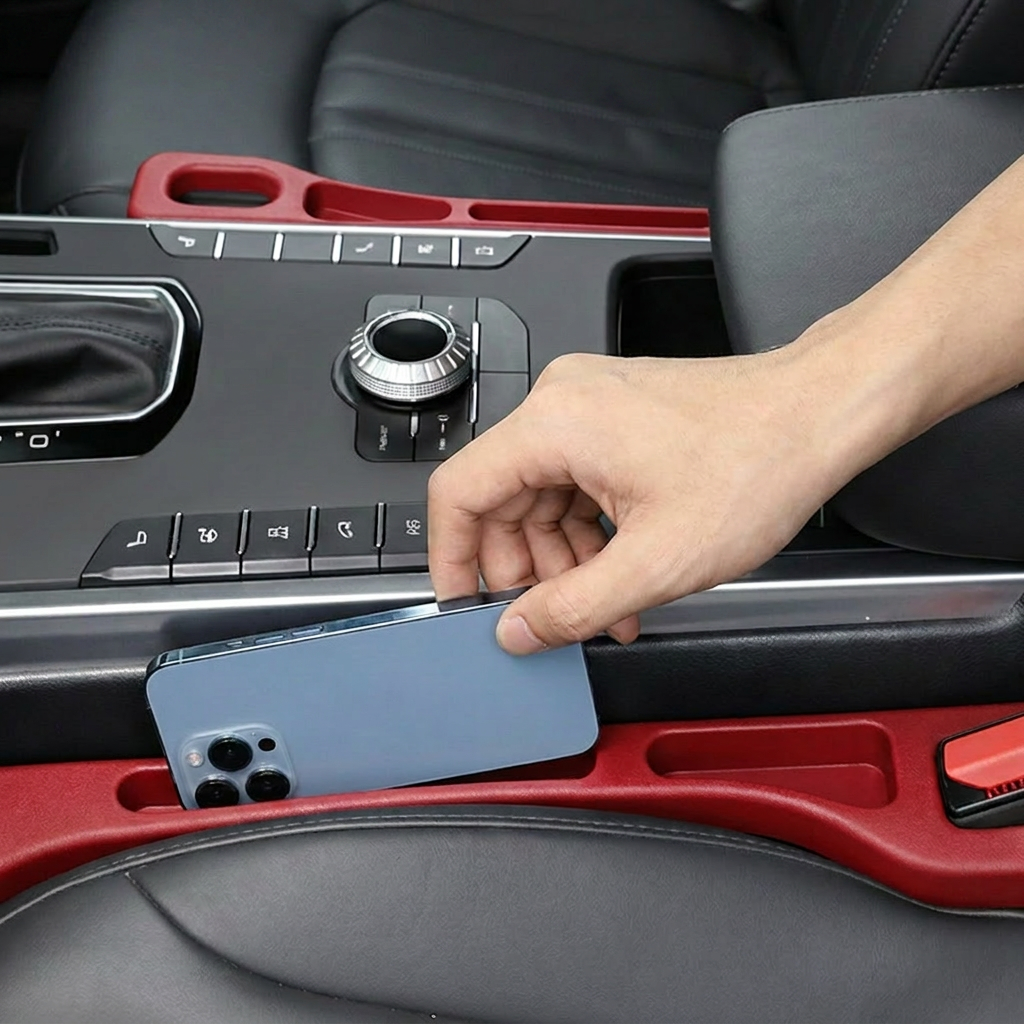 Universeller Autositz-Spaltfüller mit Aufbewahrungsfunktion für ein ordentliches Fahrzeuginnere