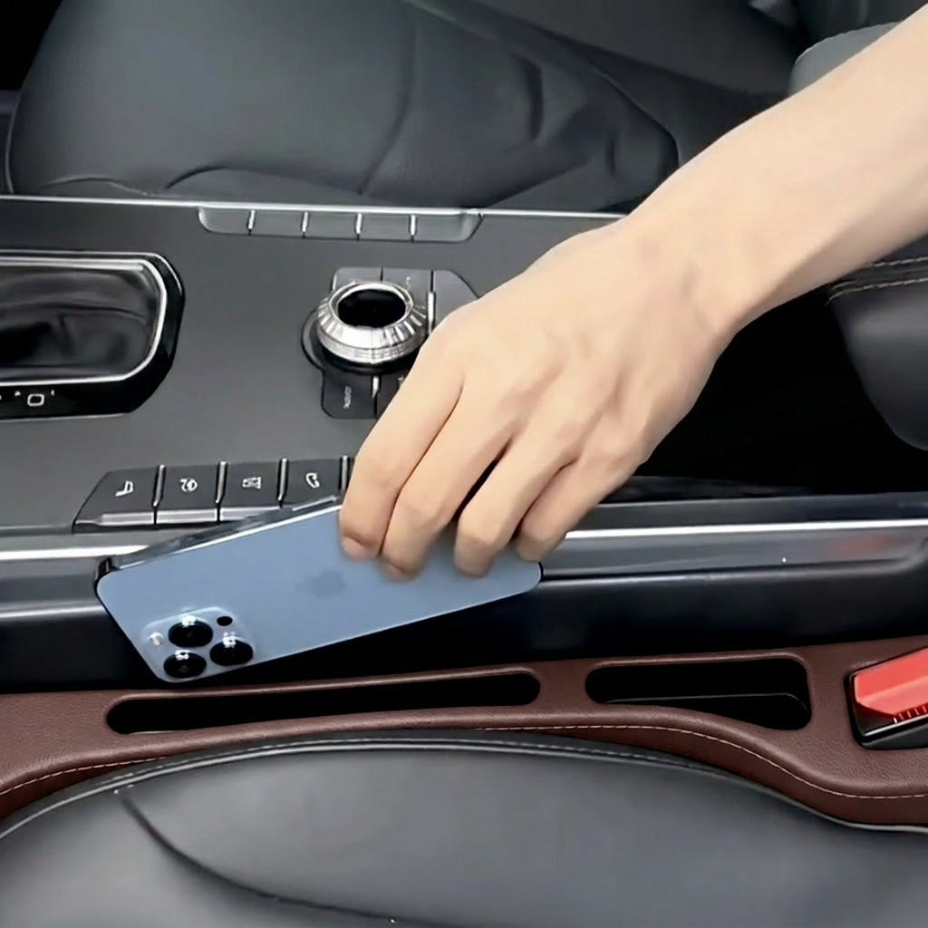 Universeller Autositz-Spaltfüller mit Aufbewahrungsfunktion für ein ordentliches Fahrzeuginnere