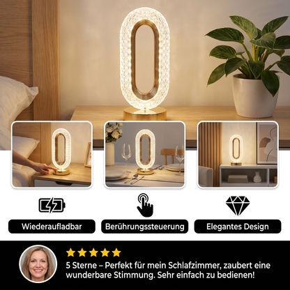 Wiederaufladbare Kristall-LED-Tischlampe – Elegantes stimmungsvolles Nachtlicht