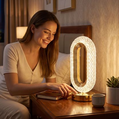 Wiederaufladbare Kristall-LED-Tischlampe – Elegantes stimmungsvolles Nachtlicht