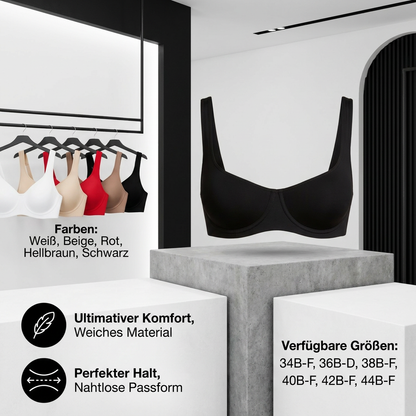 Nahtloser trägerloser Bügel-BH – ungefüttert, glattes Design mit tiefem Rundhalsausschnitt