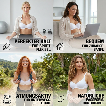 Nahtloser trägerloser Bügel-BH – ungefüttert, glattes Design mit tiefem Rundhalsausschnitt