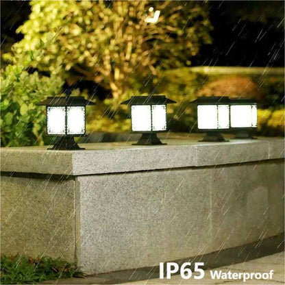 Solar LED Gartenlampe – Große quadratische Lampe mit warmem Licht und dualer Nutzung