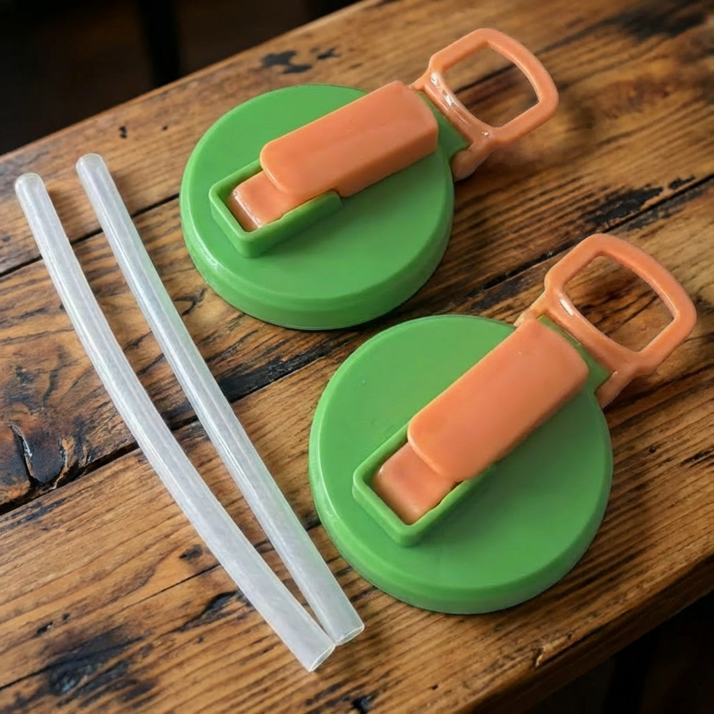 2-in-1 wiederverwendbarer Silikon-Dosenverschluss mit Strohhalmen – auslaufsicherer Getränkedeckel für unterwegs (2er-Set)