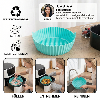 Wiederverwendbare Antihaft-Silikonform für die Heißluftfritteuse