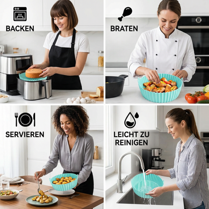 Wiederverwendbare Antihaft-Silikonform für die Heißluftfritteuse
