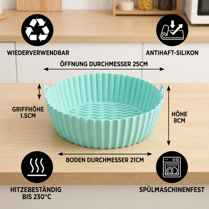 Wiederverwendbare Antihaft-Silikonform für die Heißluftfritteuse