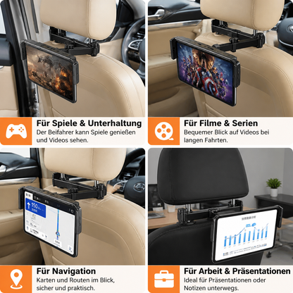 Um 360° drehbarer Tablet-Halter für die Kopfstütze im Auto – Halterung für Tablets auf dem Rücksitz