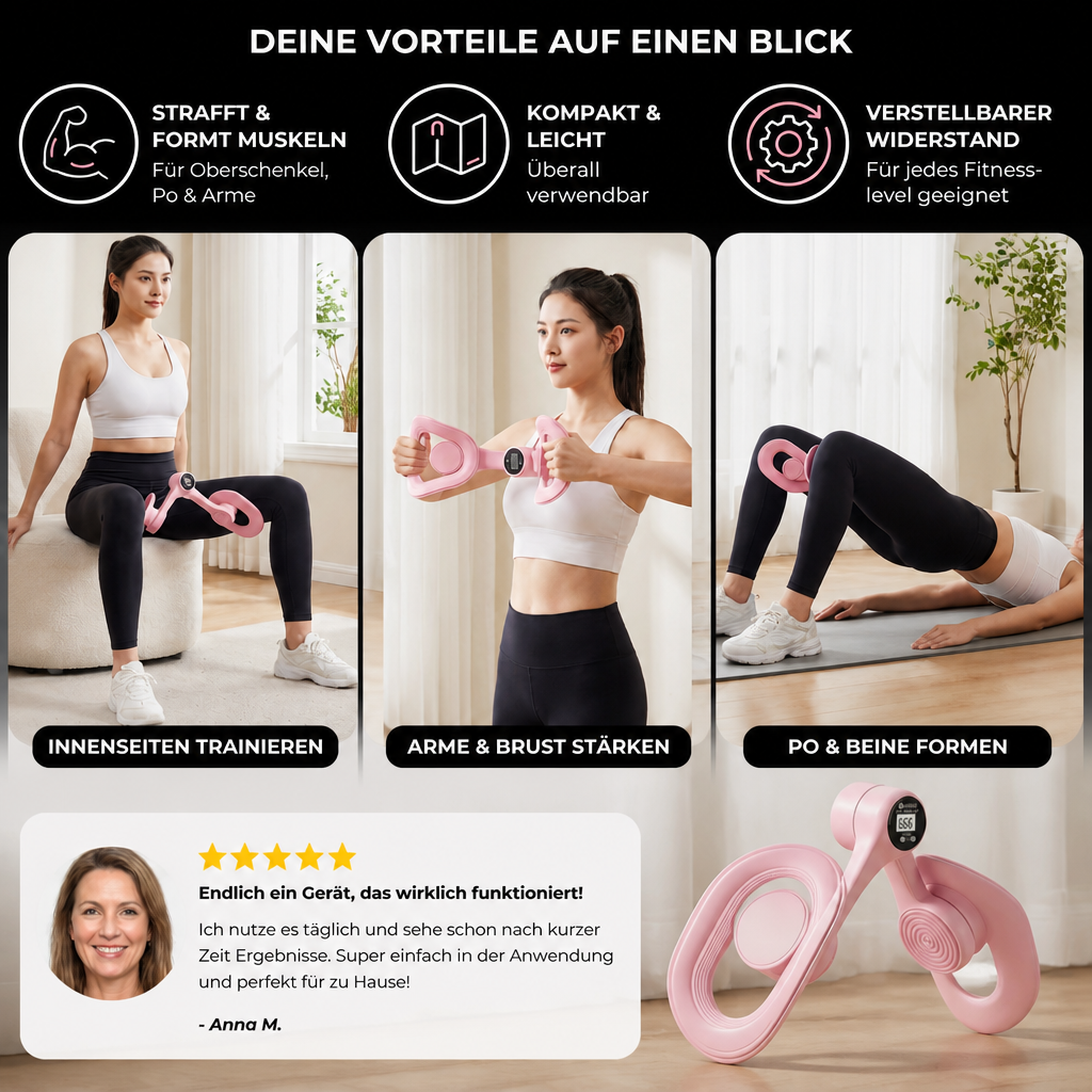 Verstellbarer Oberschenkel- und Gesäßmuskeltrainer – Zusammenklappbares Fitnessgerät mit Widerstand