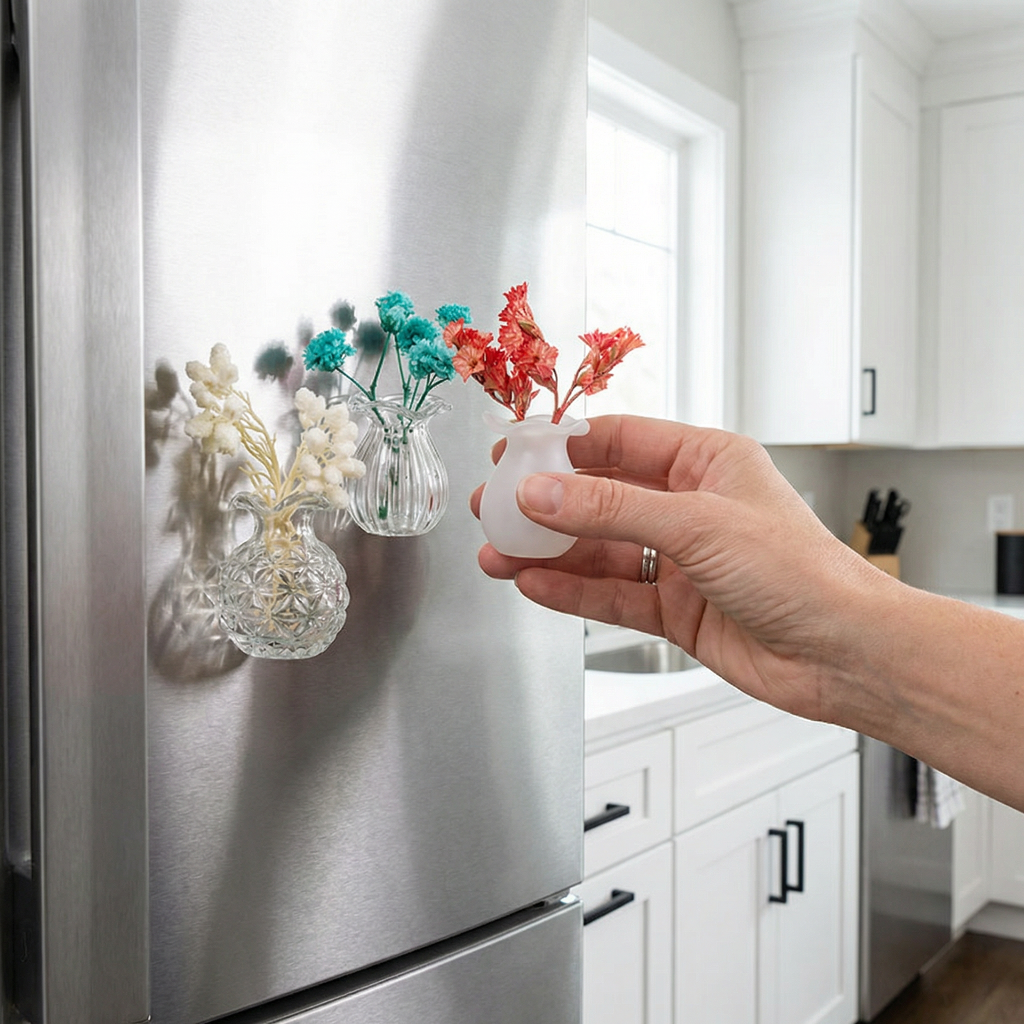 Mini Keramikvasen mit Magnet – Stilvolle Deko für Kühlschrank und Zuhause