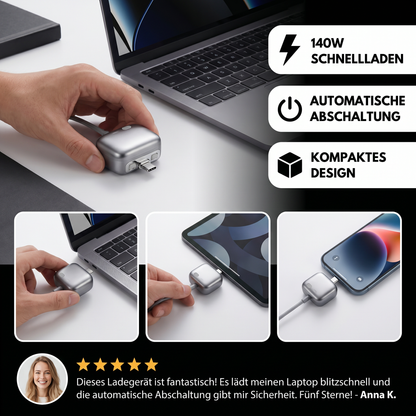 Hochwertiges 140-W-Schnellladegerät mit automatischer Abschaltfunktion