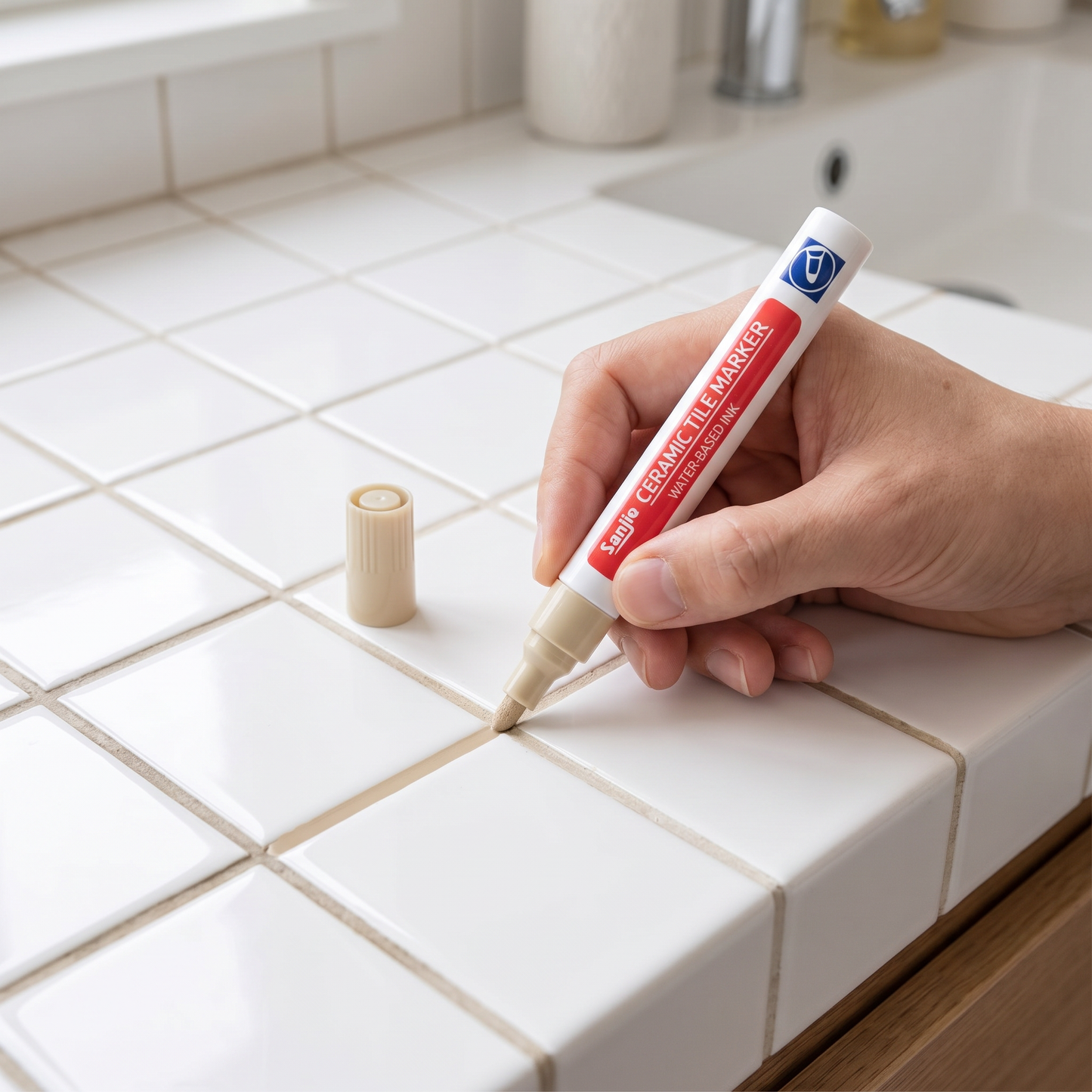 Schimmelhemmender und wasserfester Fugenstift für Fliesen
