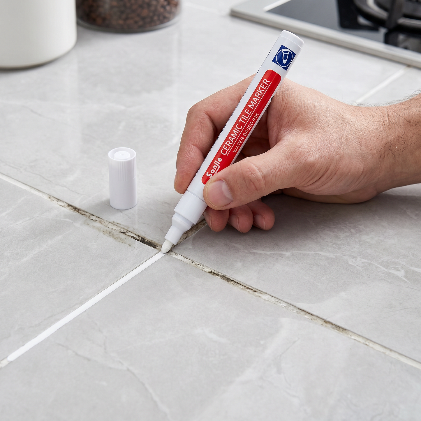 Schimmelhemmender und wasserfester Fugenstift für Fliesen
