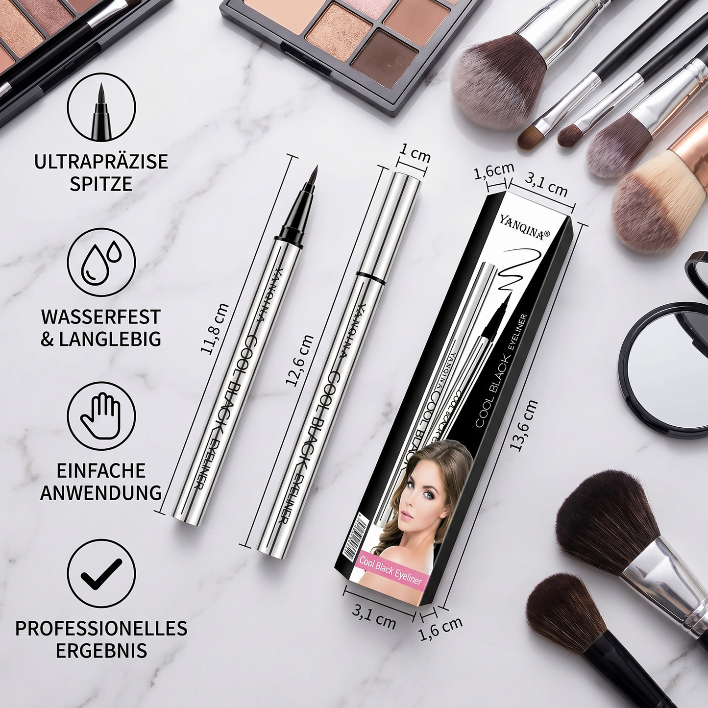 Ultrapräziser, wasserfester Flüssig-Eyeliner-Stift