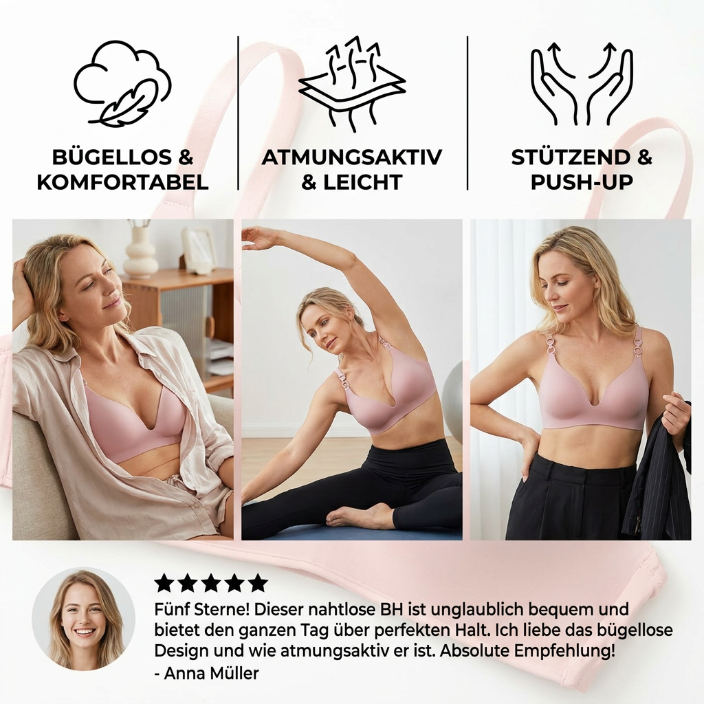 Nahtloser Push-up-BH – bügellos, atmungsaktiv und stützend mit Triangel-Cups