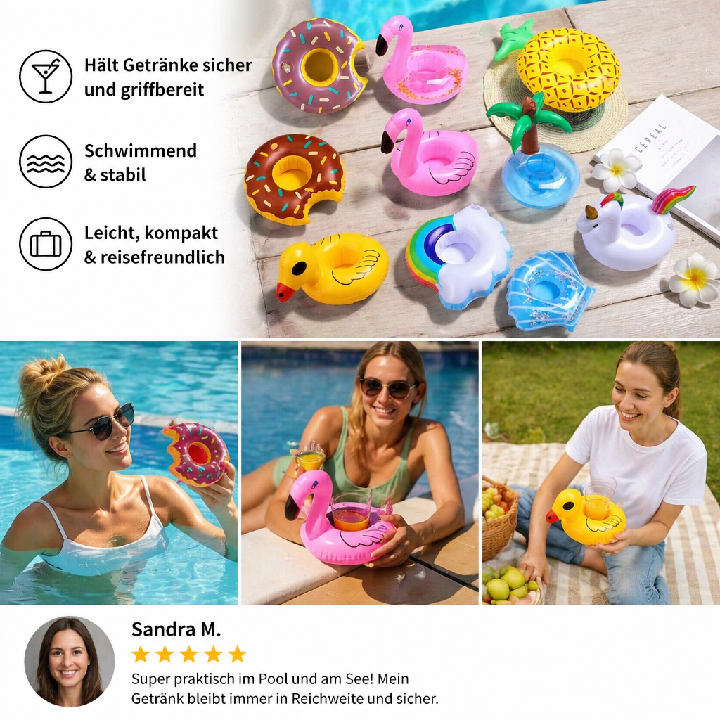 Schwimmende Getränkehalter – Praktische Untersetzer für Pool & Strand