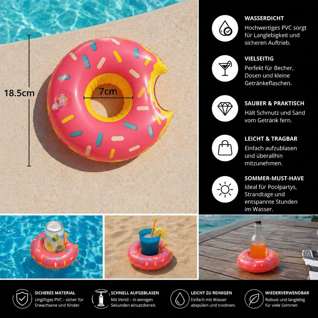 Schwimmende Getränkehalter – Praktische Untersetzer für Pool & Strand