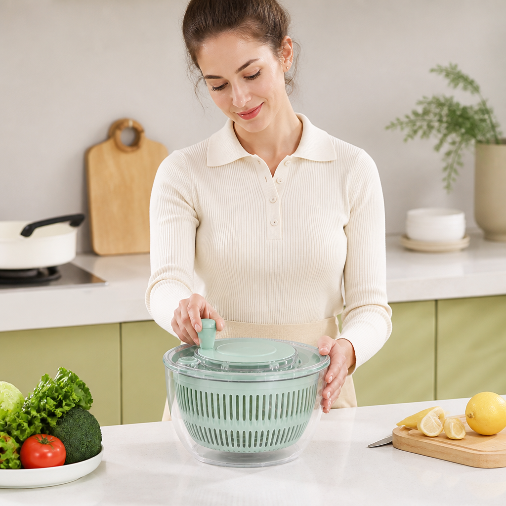 9-in-1 manueller Gemüse- & Salat-Schneider mit Drehfunktion