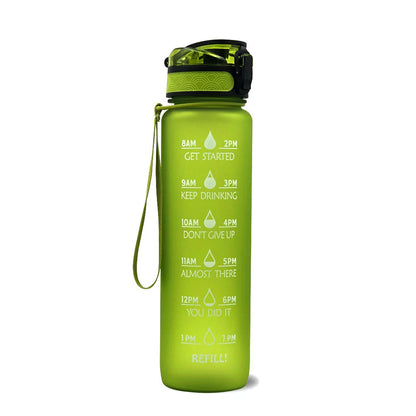 Motivations-Wasserflasche mit Zeitangaben