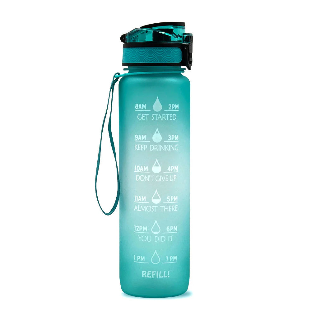 Motivations-Wasserflasche mit Zeitangaben