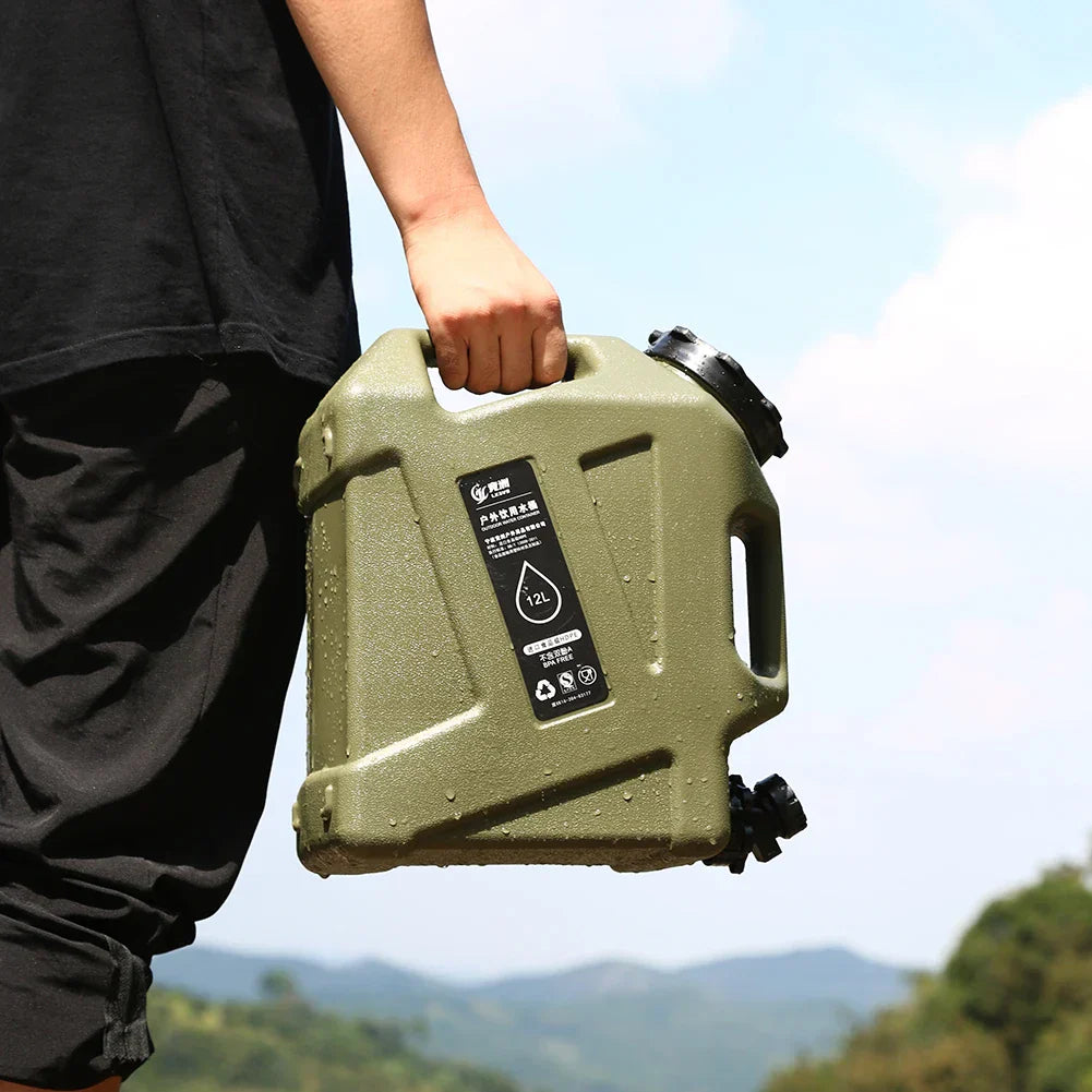 Tragbarer 12L Wasserbehälter mit Auslaufhahn – Robuster Kanister für Outdoor und Camping