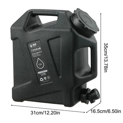 Tragbarer 12L Wasserbehälter mit Auslaufhahn – Robuster Kanister für Outdoor und Camping