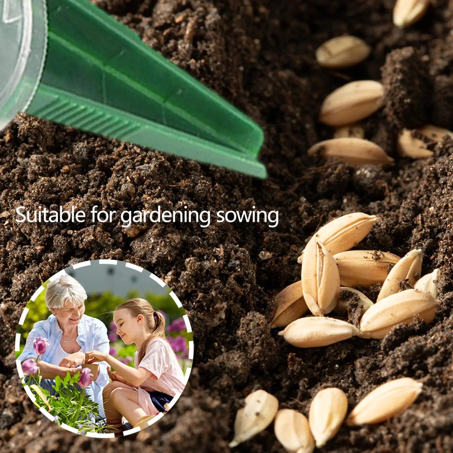 Verstellbarer Samenstreuer – Präziser Gartensamenverteiler für einfache Anwendung
