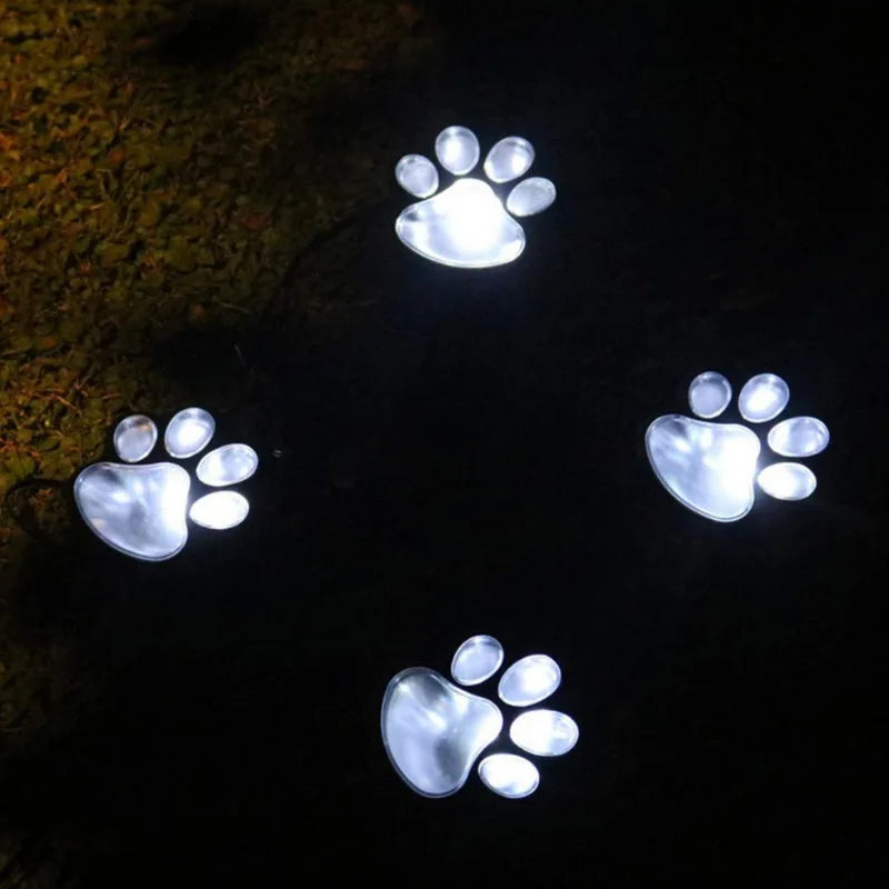 Solarlampe im Pfotenabdruck Design – LED Gartenbeleuchtung in Multicolor für Außenbereich