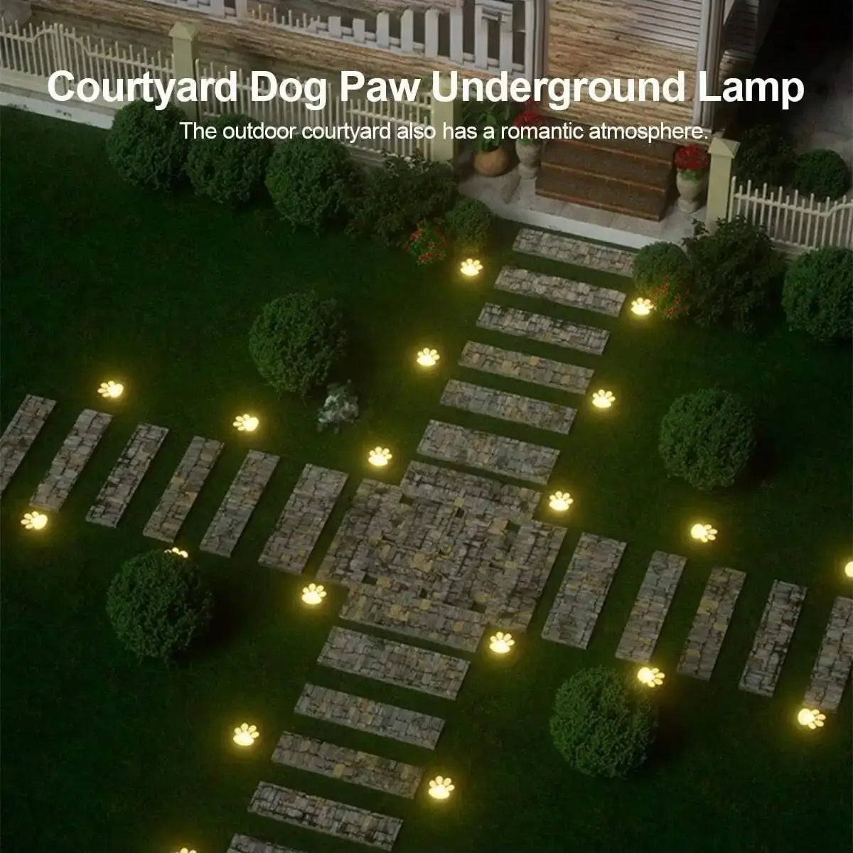 Solarlampe im Pfotenabdruck Design – LED Gartenbeleuchtung in Multicolor für Außenbereich