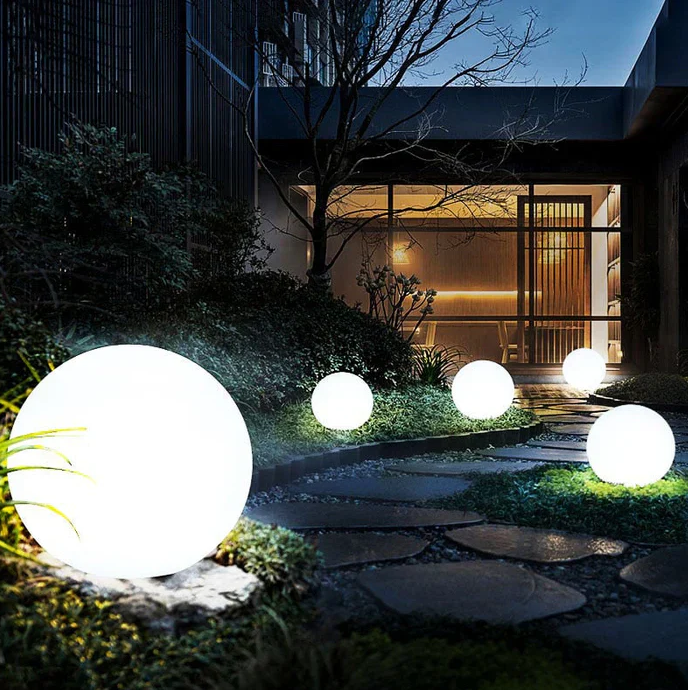 Runde Gartenlampe