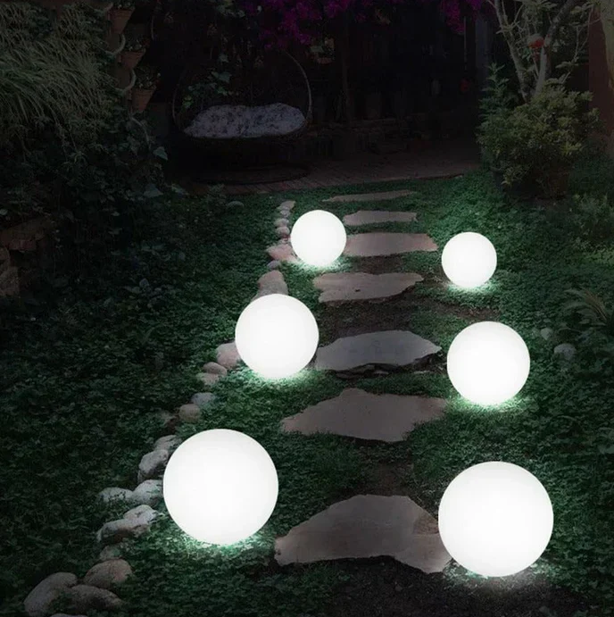 Runde Gartenlampe