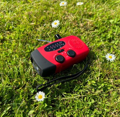 Notfall-Solar-Radio mit Kurbel – Tragbares Dynamo-Radio mit Powerbank & LED-Taschenlampe