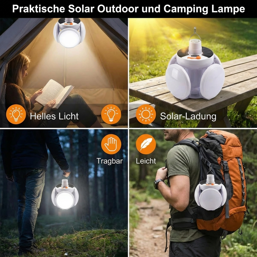 Praktische Solar Outdoor und Camping Lampe – Heim Trend